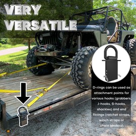 VONLX Stake Pocket D Rings 2Pcs 18000lbs Heavy Duty Removable D-Ring Stake Pocket Tie Down for Utility Trailers and Flatbeds with Hitch Pin, Removable Tie Down Utility for Flatbed Cargo Trucks, Black