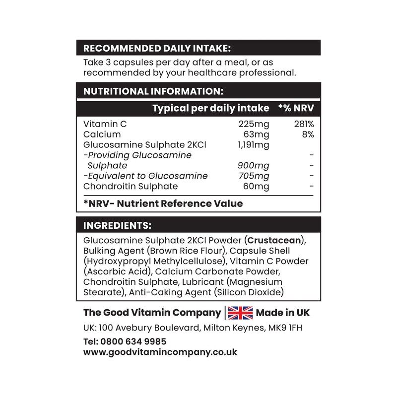 Glucosamine & Chondroitin: 120 Capsules - Supplement with High Strength