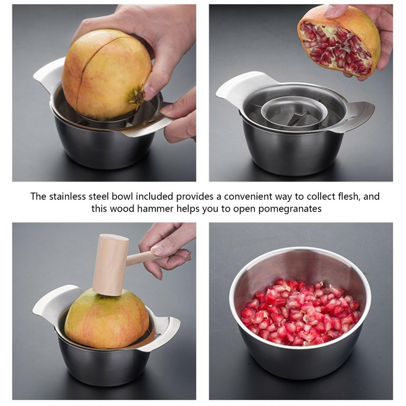 Kichvoe Pomegranate Peeler Stainless Steel Pomegranate Deseeder Peeling Tool with