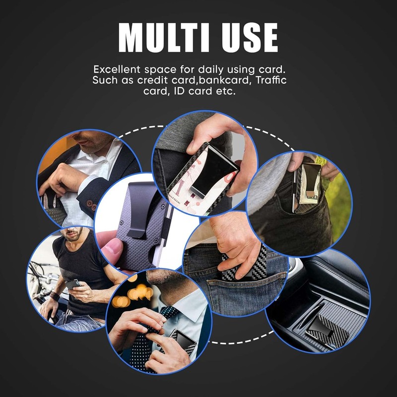 Wallefy Security Minimalist Slim Wallet for Men - Carbon Fiber