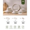 Famiware Nebula Plates and Bowls Set, 24 Pieces Dinnerware Sets,