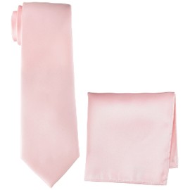 Dress Code 101 TIE-CF-SET-SILK Necktie, Square Set of 2 (Safe Made in Japan), Weddings, School Entrance Ceremonies, 100% Silk, 17 Colors, Men's Silk Necktie, Handkerchief, Pocket Square Solid, Light