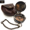 Thoreau's Go Confidently Quote Engraved Compass with Stamped Leather case,