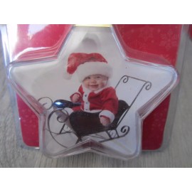 STAR CLEAR PHOTO CUSTOMIZABLE UNIQUE GIFT READY CHRISTMAS HOLIDAY ORNAMENT