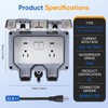XINYIELE Outdoor Power Outlet,Outdoor Extension Cord Waterproof Double Wall Outlet
