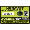 Nunavut Zombie Hunting Permit - Hunter Response Team Unit 4" Outbreak Sticker