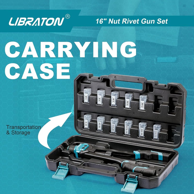LIBRATON 16" Rivet Nut Tool, Rivet Nut Gun, Hand Rivet