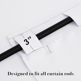 RYB HOME Blackout Curtains 80 inches Long Thermal Insulating Large Window Curtains for Living Room Sliding Glass Door Dining Home Office Backdrop, Pure White, W 42 x L 80 per Panel, 2 Panels