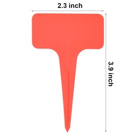 HOVEOX 300 Pieces 10 Color Plastic Plant Tags T-Type Plant Label Nursery Garden Labels Stakes for Garden Assorted Colors (300)