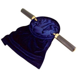 Royal Blue Felt Church Tythe Offering Bag with Wood Handles