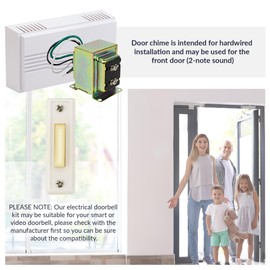Newhouse Hardware Hardwired Chime Kit with 16-Volt/30VA Transformer and Surface-Mount White Button