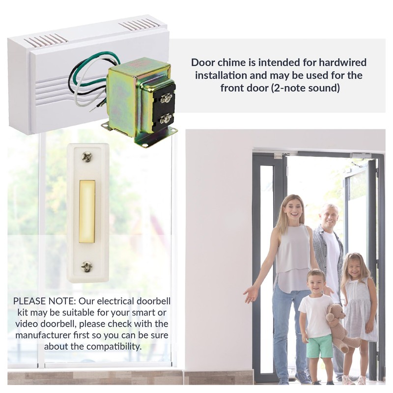 Newhouse Hardware Hardwired Chime Kit with 16-Volt/30VA Transformer and Surface-Mount