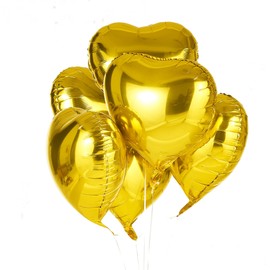Pack of 20 Gold Heart Balloons Valentine's Day 18 Inch Heart Shape Helium Balloons, Heart Balloons, Heart Balloons, Helium Suitable for Wedding, Engagement, Bridal Shower