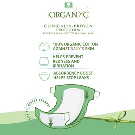 Organyc 100% Certified Organic Cotton Baby Diaper Liner for Sensitive Skin, Fits All Brands and Sizes Diapers Except New Born, 20 Count