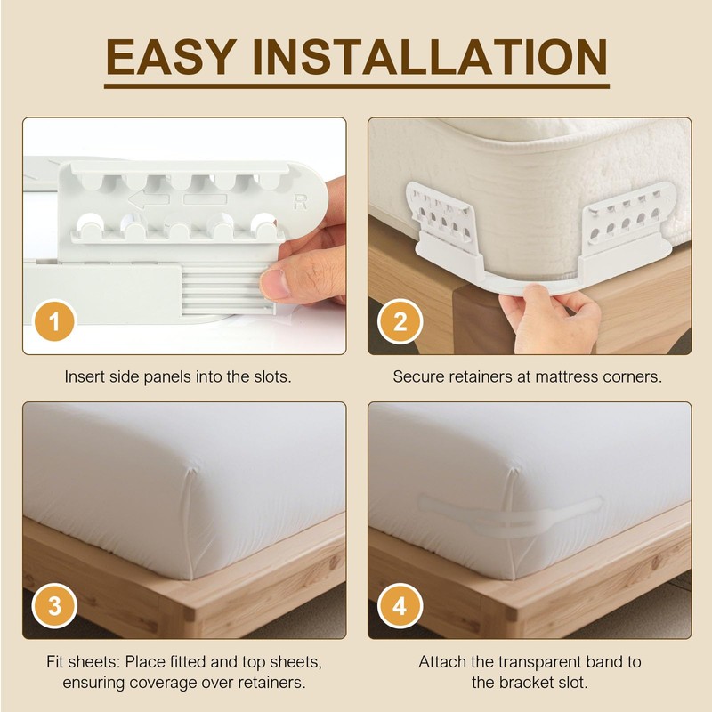 Fododo Bed Sheet Holders - Pack of 4 Heavy Bed