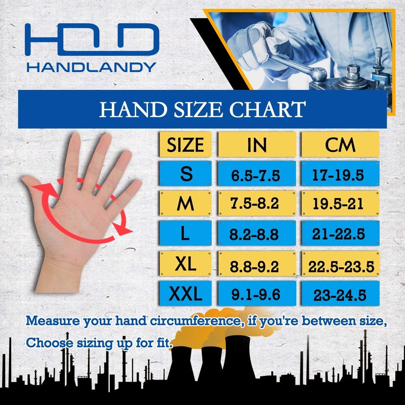 HANDLANDY Anti Vibration Safety Work Gloves for Men Women, Breathable