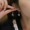 Cimenexe Bohemian Bow Tie Jacket Earrings Bow Tassel Chain Dangle