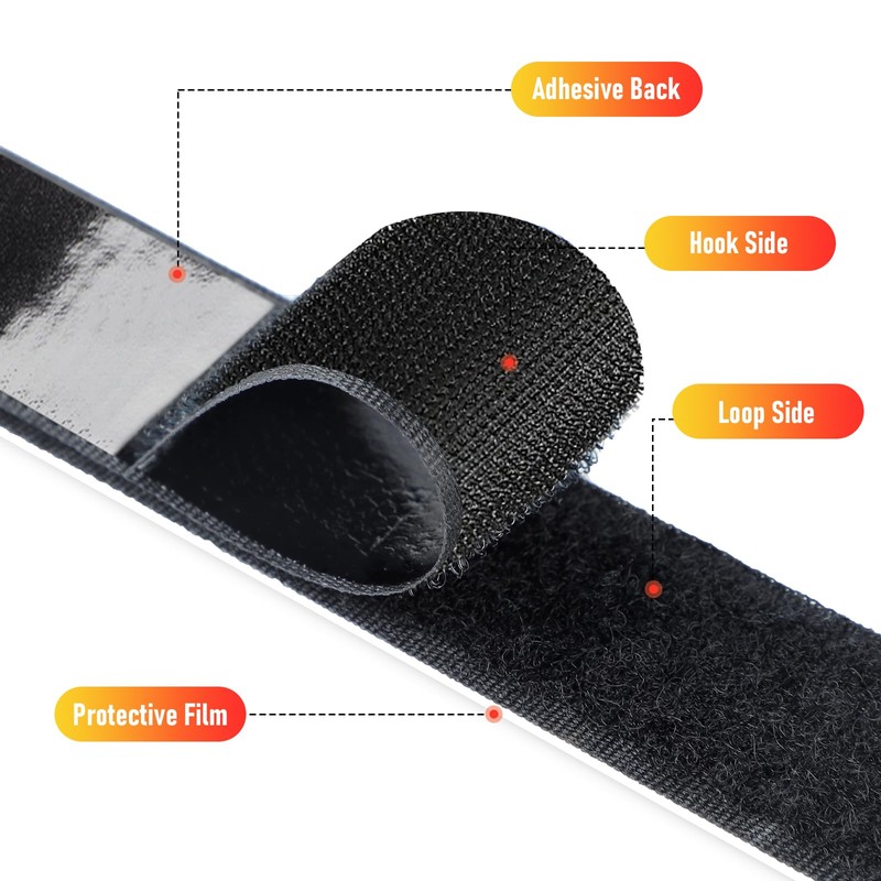 32Ft *1 Inch Hook and Loop Tape with Adhesive Back,