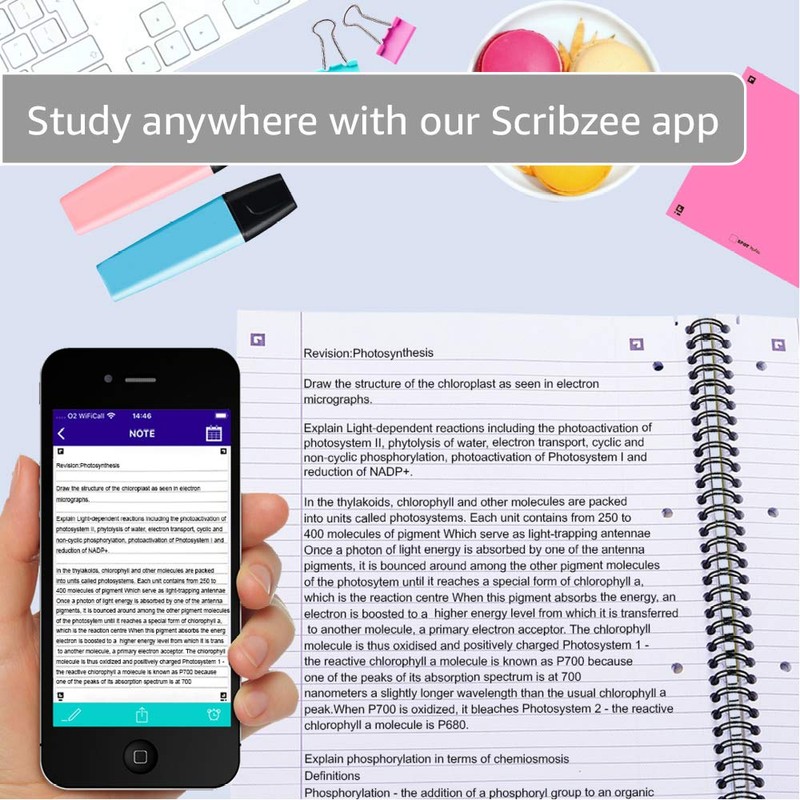 Oxford Campus, A5+ Card Cover, Pack of 3, Wirebound Notebook,