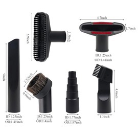 MZY LLC Vacuum Attachments for Shop Vac Accessories, 1 1/4" to 2 1/2" Vacuum Cleaning Accessorie Kit, 1" to 1 7/8" Vacuum Brush Attachment for Shop Vac Attachments Set of 11