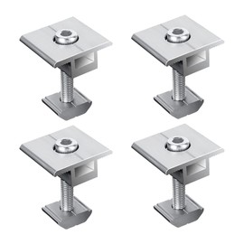 Centre Clamp Pack of 4 Aluminium Centre Clamps 30 mm PV Photovoltaic Solar Trapezoidal Mounting Brackets, Holder Solar Panel, Solar Panel Z Brackets, Mounting Solar Module for Solar Panel