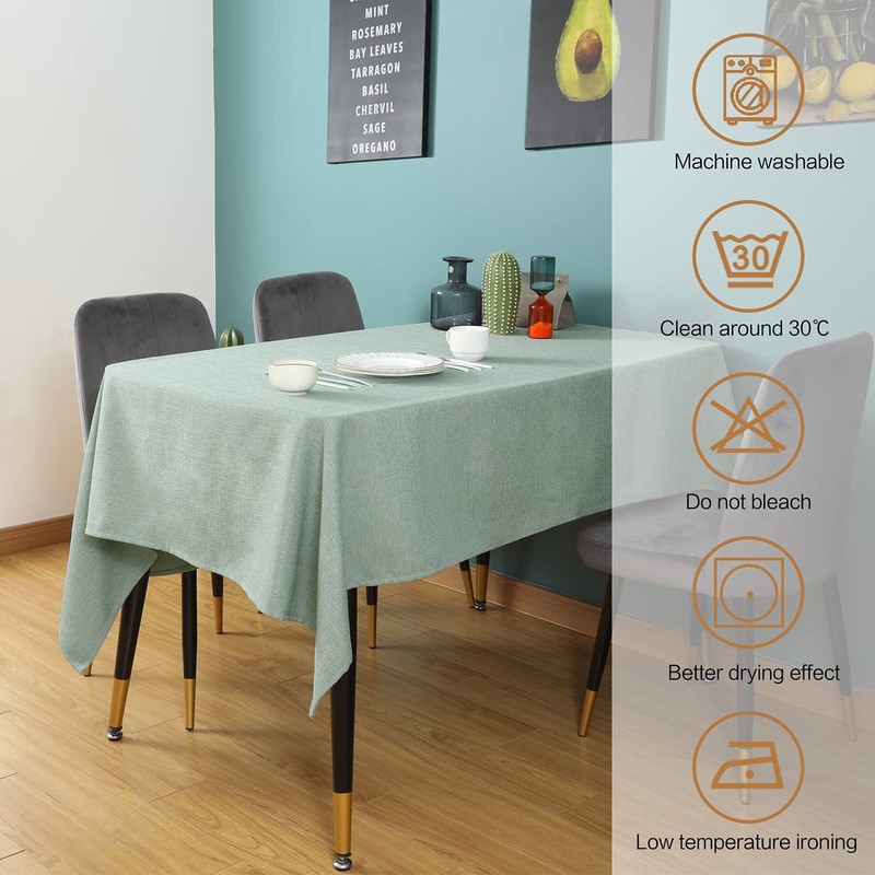 SEASHORE TREE Tablecloth Linen Look Tablecloth Washable Tablecloth Linen Table