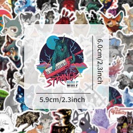 Pack of 50 Wolves Stickers Car Laptop Phone Guitar Skateboard Motorcycle Bicycle Wild Wolf Stickers Set Vinyl Waterproof Aesthetic Stickers for Teenagers Children Adults