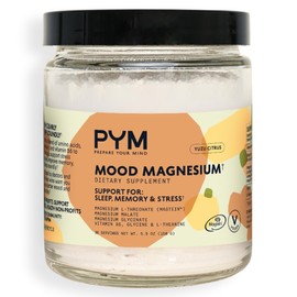 PYM Mood Magnesium Powder (30-Servings) Magnesium Glycinate, L-Threonate & Malate Powder | Aid & Mood Support Supplement for Stress