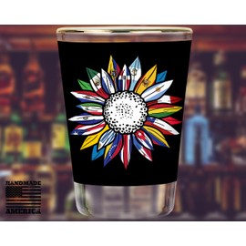 Hispanic Heritage Shot Glasses Latino Culture Glass Traditional Mexican Unique Collectible Fiesta Novelty Barware 1.5 ounce Shots Shooter Shotglass Shotglasses Decor Glassware