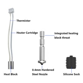 0.4MM Hotend für Anycubic Kobra 3 Max, Integrierte Schnellwechsel-Düse aus gehärtetem Stahl mit hohem Durchfluss und hoher Geschwindigkeit für Kobra 3 Max, Kobra 3 Max Combo 3D-Drucker