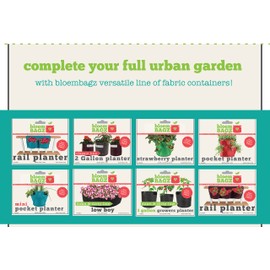 BloemBagz 2 Pocket Rail Planter, 18", Peppercorn