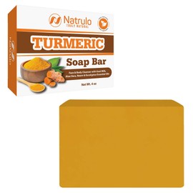 Jabón de cúrcuma para cara y cuerpo, jabón de cúrcuma natural para la piel, jabón facial de cúrcuma reduce el acné, desvanece las cicatrices y limpia la piel, jabón de barra de cúrcuma de 4 onzas para todo tipo de piel, fabricado en Estados Unidos