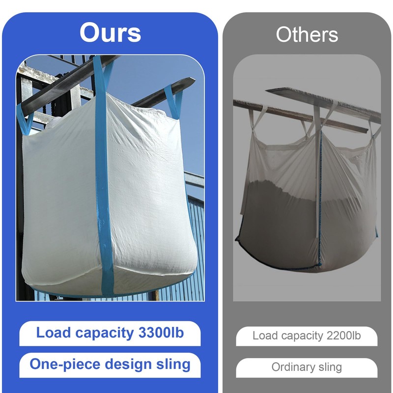 2 Pack FIBC Bulk Bag, 1.5 Ton Bag, 35"L x