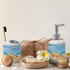 Ambesonne Seashells Soap Dispenser & Toothbrush Holder Set, Summer Beach