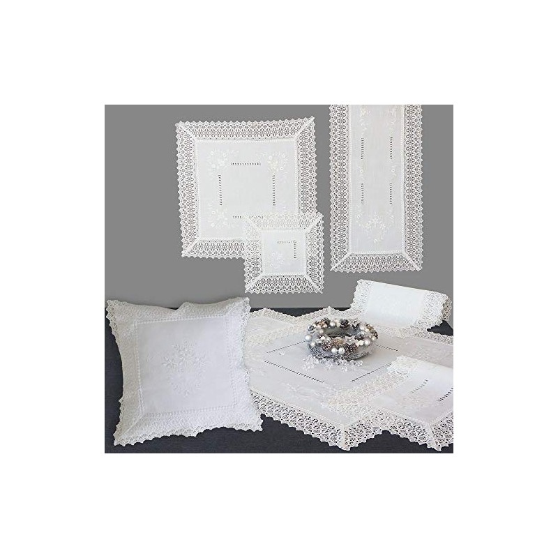 matches21 Tablecloth, Table Cloth with Elegant Embroidery and Filigree Lace,