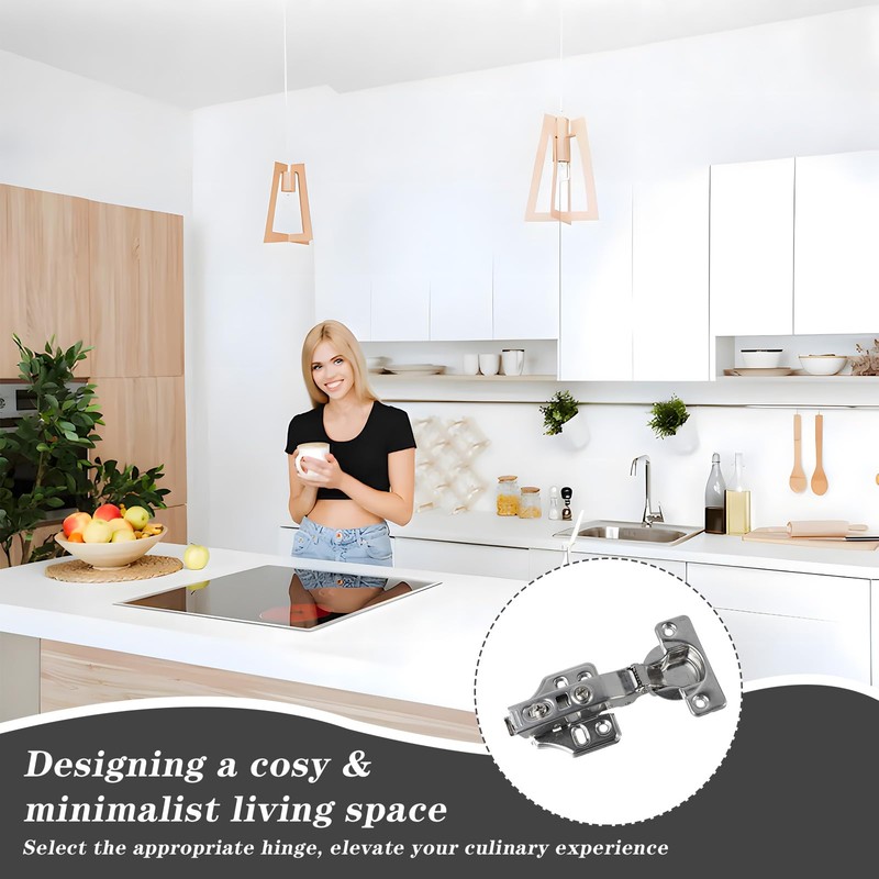 4 Pieces Face Frame Inset Cabinet Hinge, Clip On Plate,
