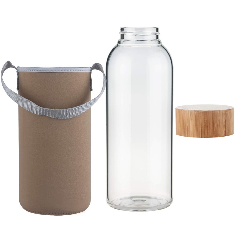 Ferexer Botella de Agua de Cristal de Borosilicato Deportivo de
