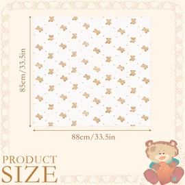 RUGBOL 85×85cm Baby Blanket, Swaddle Blankets Burp Cloths Cotton Soft Newborn Gifts for Pram/Trave/Shower (Bear)