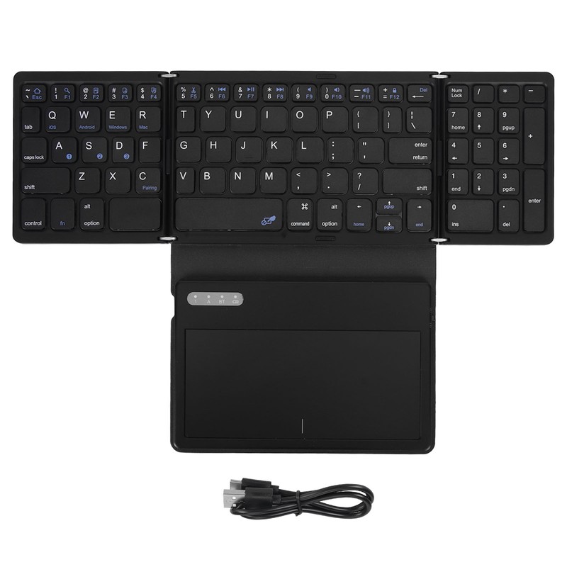 Foldable Bluetooth Keyboard Low Latency Bluetooth 5.1 Full Size Keyboard