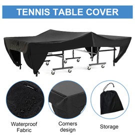 GAESHOW Protective Cover for Table Tennis Table, Table Tennis Cover, Waterproof Cover with Bag, Table Tennis Tarpaulin for Outdoor and Indoor Use, 280 x 153 x 73 cm