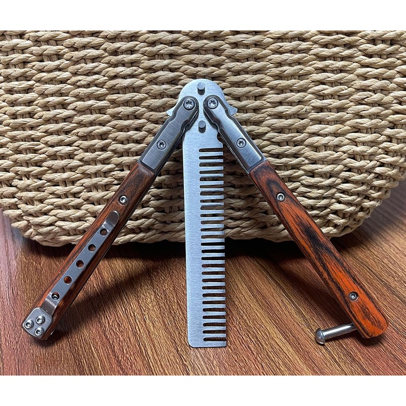 1 Pcs Metal Stainless Steel Durable Folding Butterfly Comb Gift