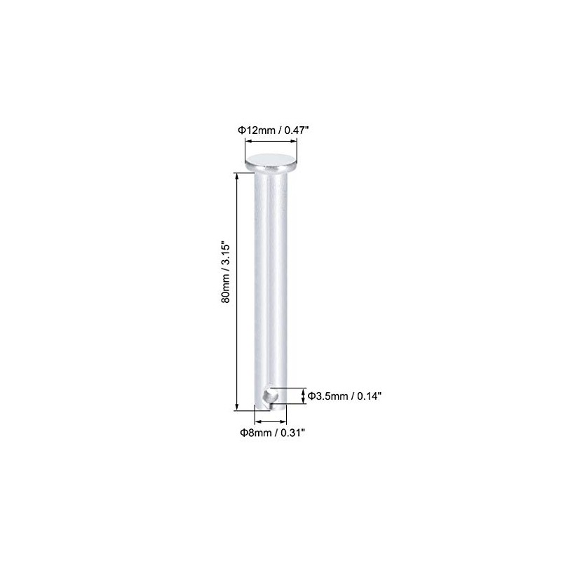 sourcing map Clevis Fork Bolts Single Hole Flat Head Galvanised