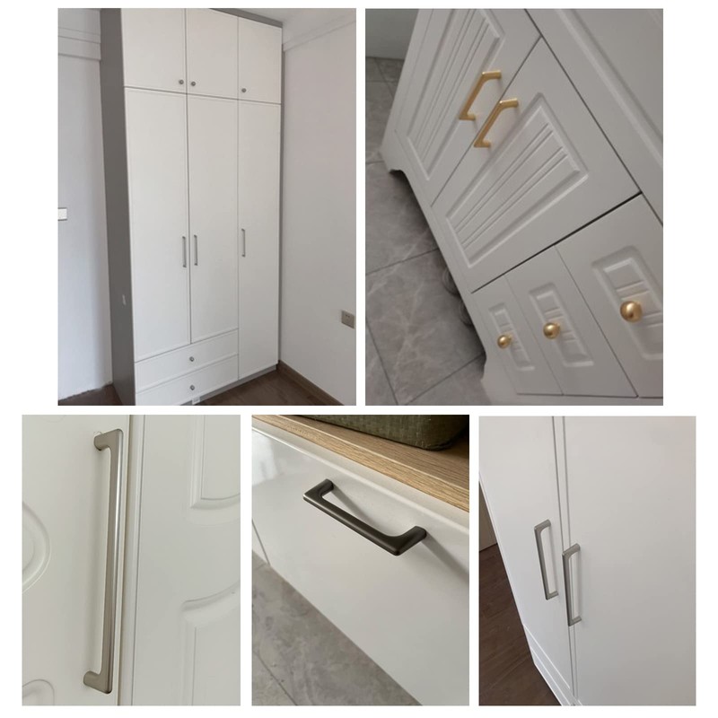 Zerniple Grey Handle Pull Solid Zinc Alloy Drawer Wardrobe Handle
