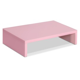 TEAMIX Pink Monitor Stand Riser, Wood Monitor Riser with Storage for Desk Small Monitor Stand TV/Screen/PC/Laptop Riser Computer Stand Desktop Shelf (Pink-14.2 inch)
