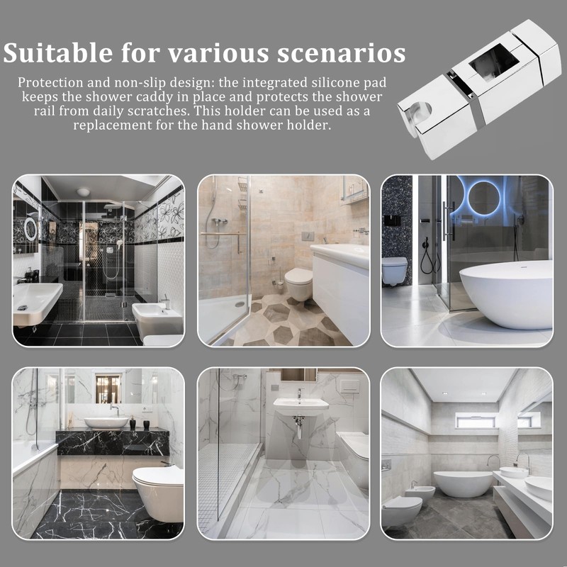 Handheld Showers Holder,Shower Head Holder Replacement with 4 Buckles Lift