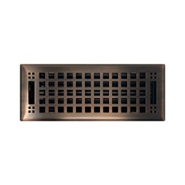 Madelyn Carter Modern Chic Style Vent Cover, Solid Cast Steel Interior, Controls Air Flow, 4 x 12 inches (Overall Face: 5.25 x 13.5 inches), Antique Brass