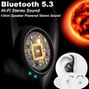 Bluetooth Headphones, 60h Playtime LED Display In-Ear Headphones Wireless Bluetooth