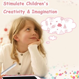 TEROW Lcd Writing Tablet for Kids, Toddler Doodle Board Drawing Pad for Girls Boys 2-6 Years Old 12.5 Inch Education Gaming Reusable Tablet Toys Birthday Gift Writing Board for Toddlers,Pink