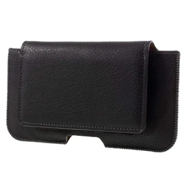 DFV mobile - Leather Horizontal Belt Clip Case with Card Holder for Pentagram Combo 4-core - Black