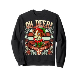 Jack Russell Terrier Oh Deer Christmas Dog Santa Claus Elf Sweatshirt